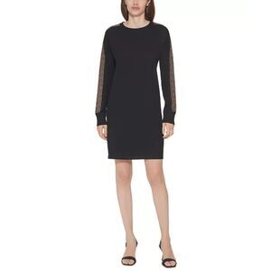 Calvin Klein Studded-Sleeve Sweater Dress (M)